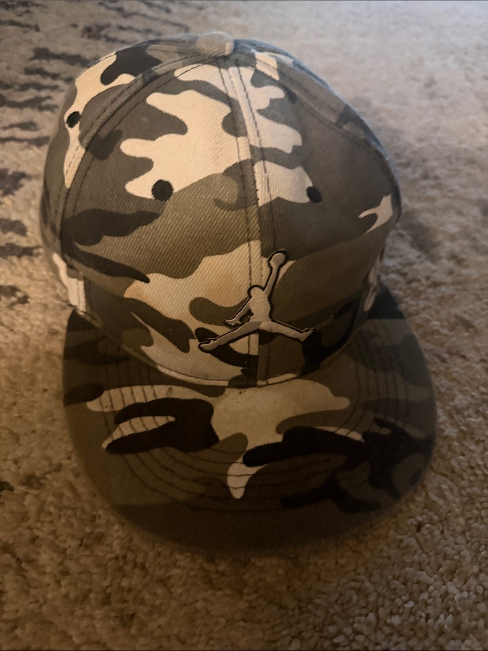 Jordan Camo Snapback Hat - Green/Gray/White